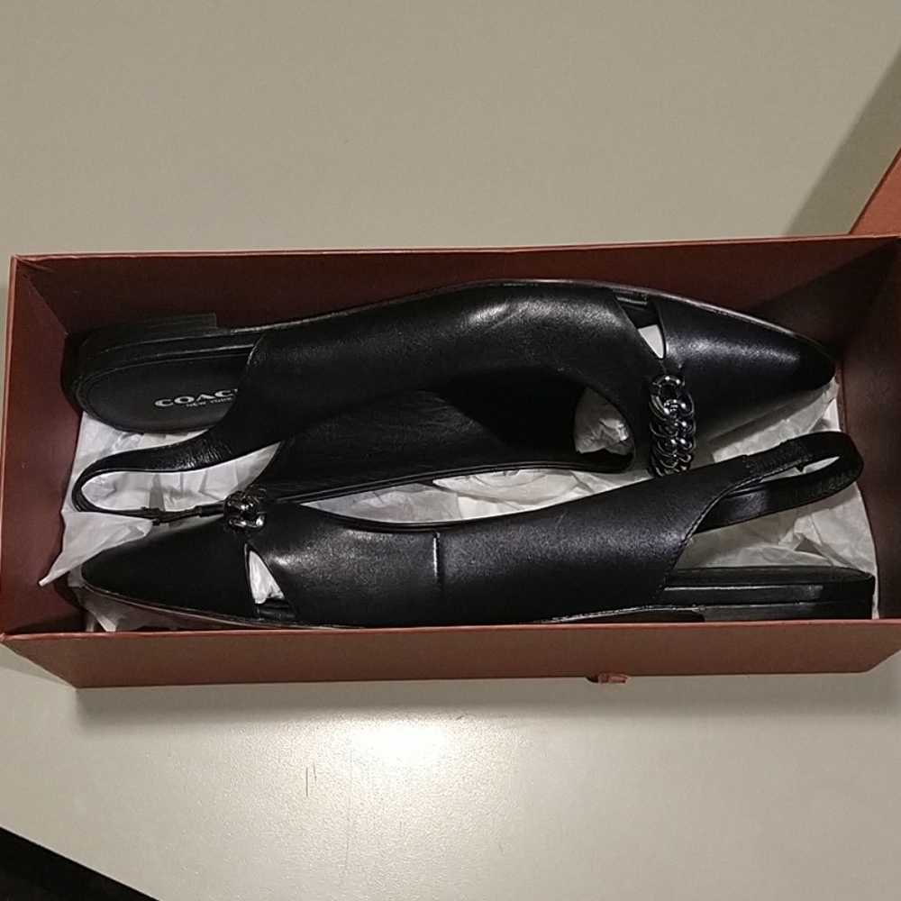 Coach Rodney sling back flats size 9.5
